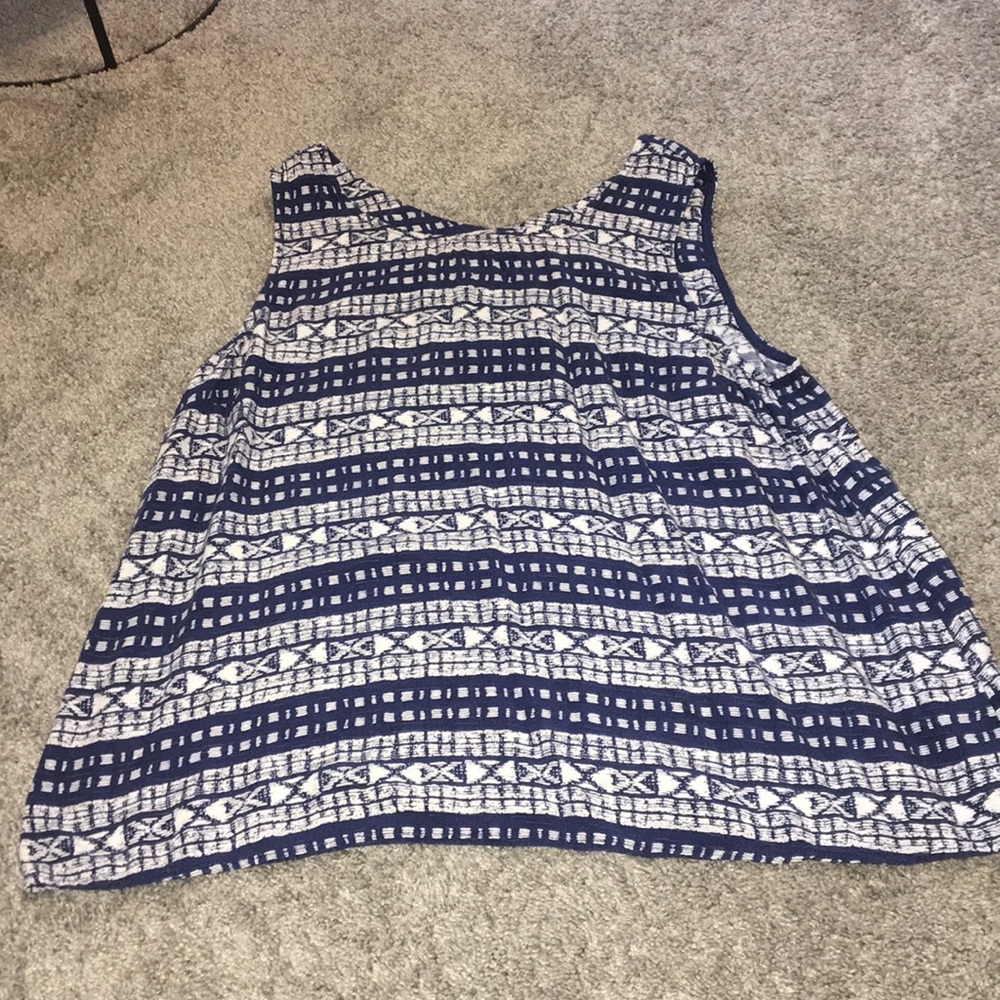 blue top with Aztec design